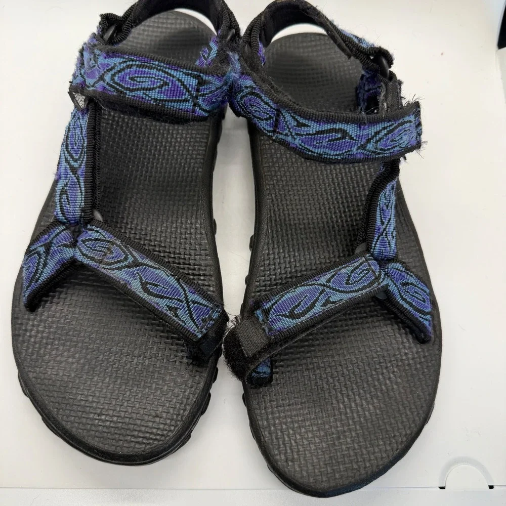 Teva Sandals Mens 8 Purple Blue Geometric Strappy Hiking Water Shoes Vintage